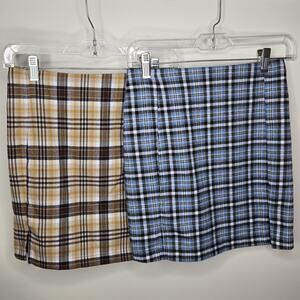 Love On A Hanger Set Of 2 Girls Flannel Plaid Skirts Youth Size 3
